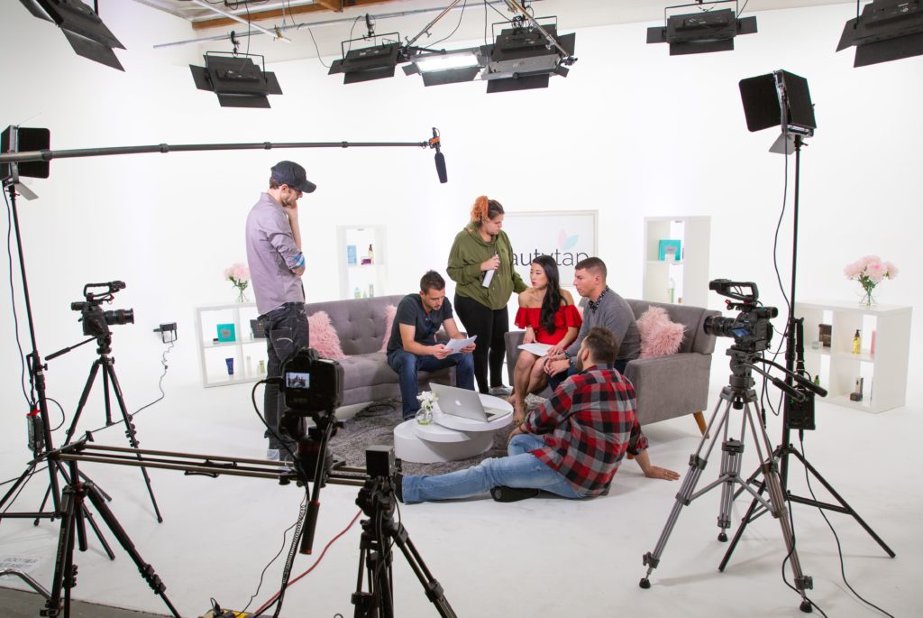 BeautytapTV set with cameras and actors