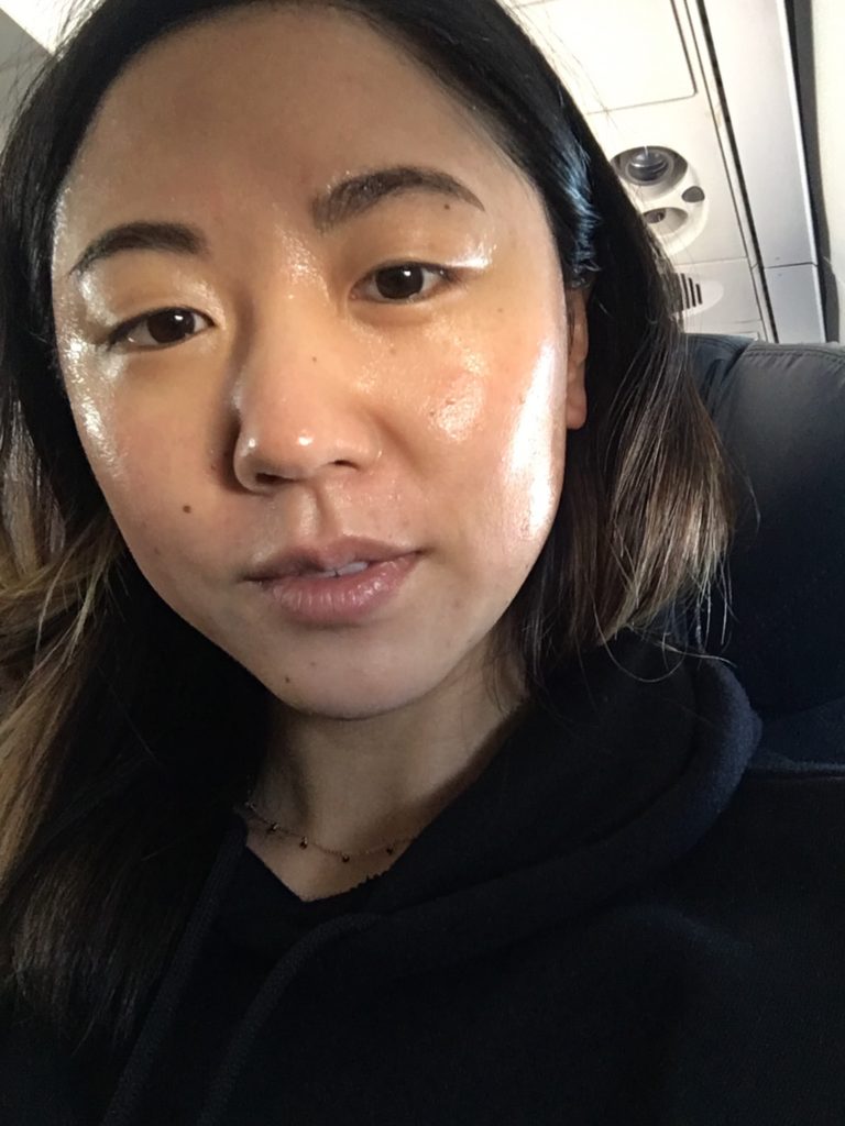 skincare on a plane