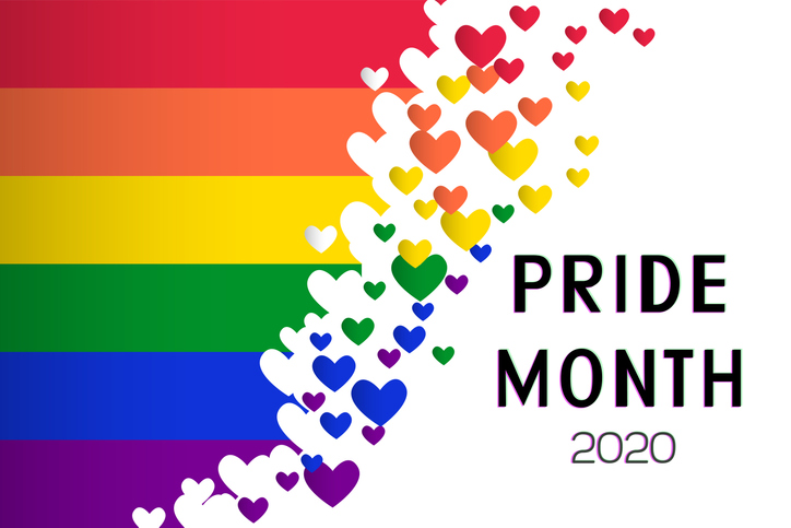 Rainbow flag representing gay pride month