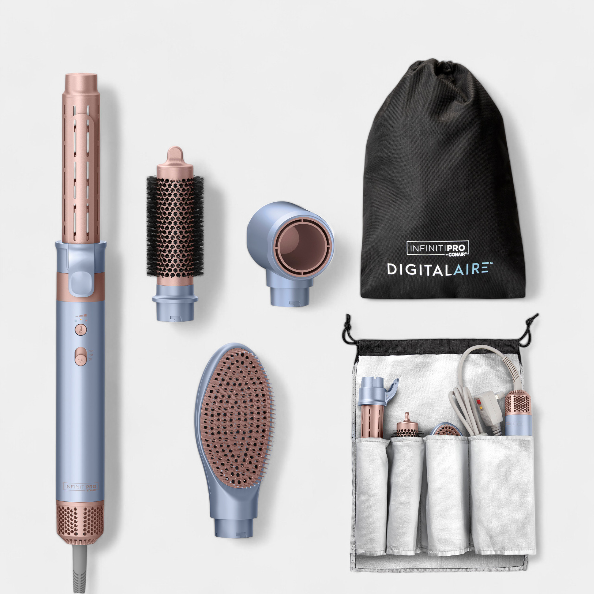 InfinitiPRO By Conair DigitalAIRE Wet to Dry Styling Wand with Multiple Attachments